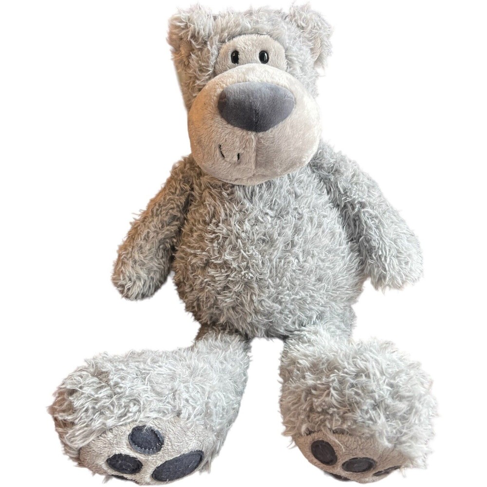 Gund Plush Slouchers Gray Bear Stuffed Toy Large 20" Beanbag Bottom